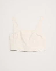 top Linen Square-Neck Cropped Tank gap.com $24.97