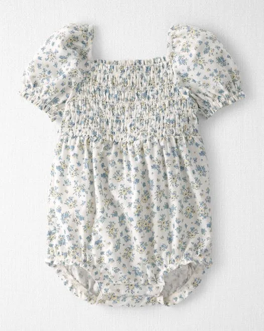 romper Little Planet Baby Girl Smocked Organic Cotton Romper Carter's $34