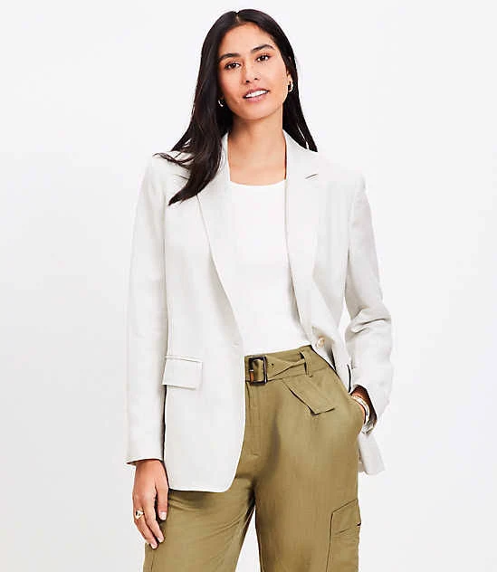 blazer Loft Women's Tall Oversized Linen Cotton Blazer LOFT $51.7