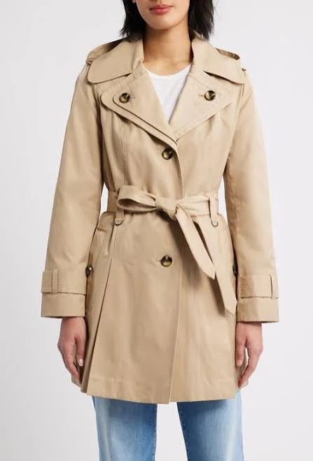 trench coat London Fog Women's Single-Breasted Hooded Belted Trench Coat Nordstrom $149.99