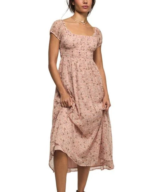 dress Lucky Brand Women's Smocked Floral Midi Dress Nordstrom $66.99