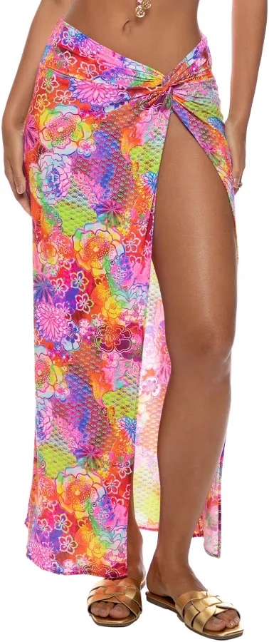 maxi skirt Luli Fama Blooming Spark Maxi Skirt in Multi Everything But Water $136
