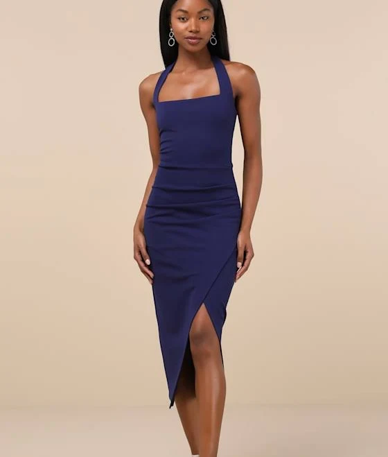 dress Lulus Halter Bodycon Tulip Midi Dress Lulus $69