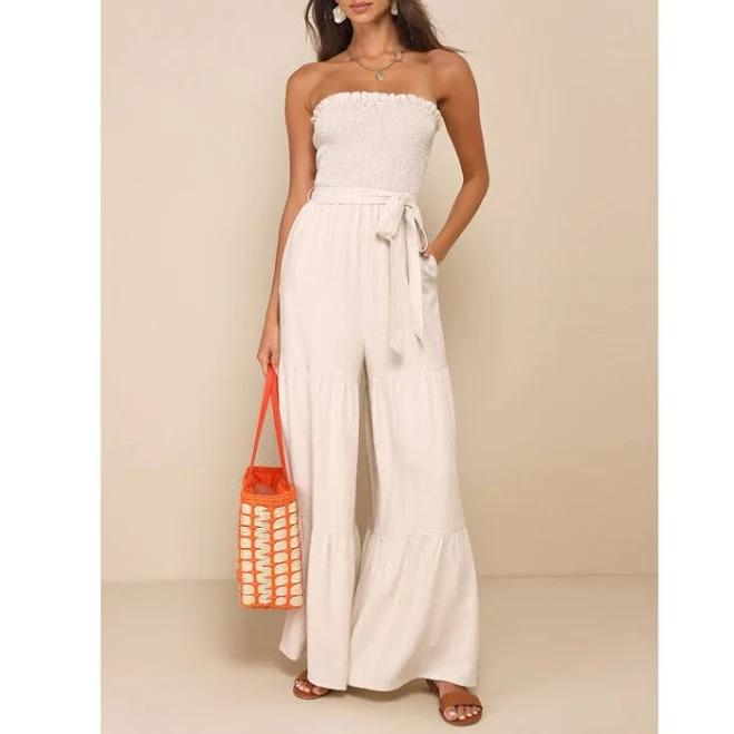 jumpsuit Lulus Linen Strapless Jumpsuit Poshmark $35