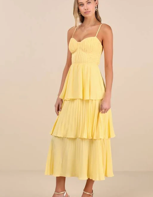dress Lulus Tiered Bustier Midi Dress Lulus $79