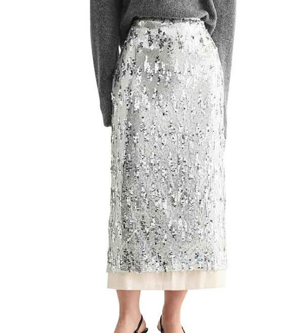 skirt Mable Sequin Midi Skirt Bloomingdale's $50.4