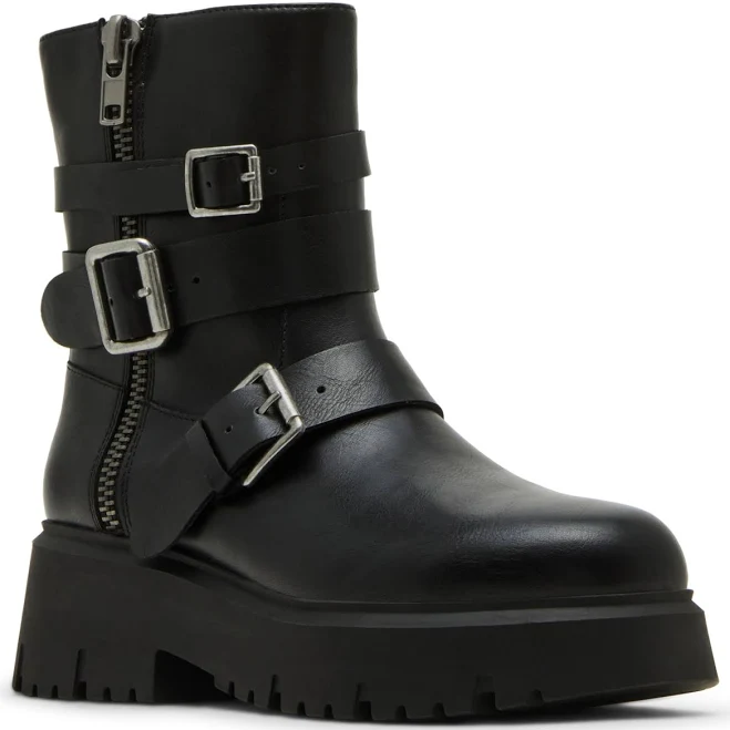 boots Madden Girl Women's Mally Moto Buckle Lug Sole Ankle Boots Macy's $26.63