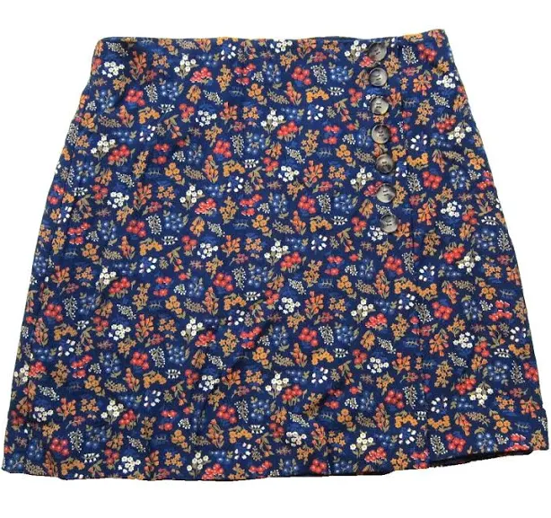 mini skirt Madewell 100% Rayon Blue Orange Green Floral Button Mini Skirt Women 0 eBay - winterk2007 $23.74