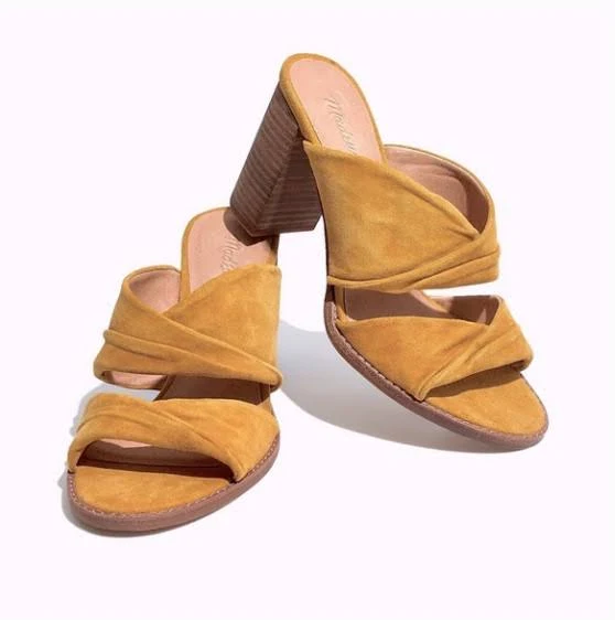 shoes Madewell Alexandria Mule Suede 7.5 Cider Mustard Yellow Block Heel eBay - lindsahec-1 $35.98
