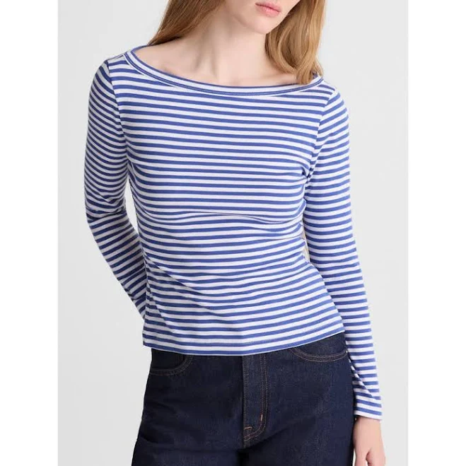 top Madewell Women's The '90s Boatneck Tee in Compact Cotton Nordstrom $58