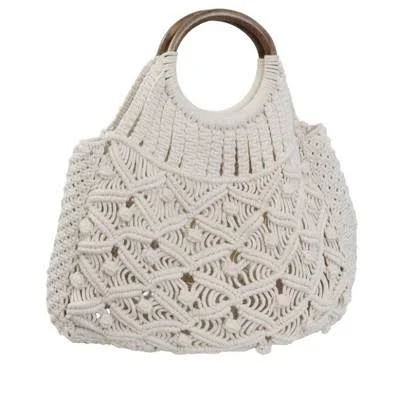 bag Magid Cotton Macrame Tote with Wooden Handles Target $49.99