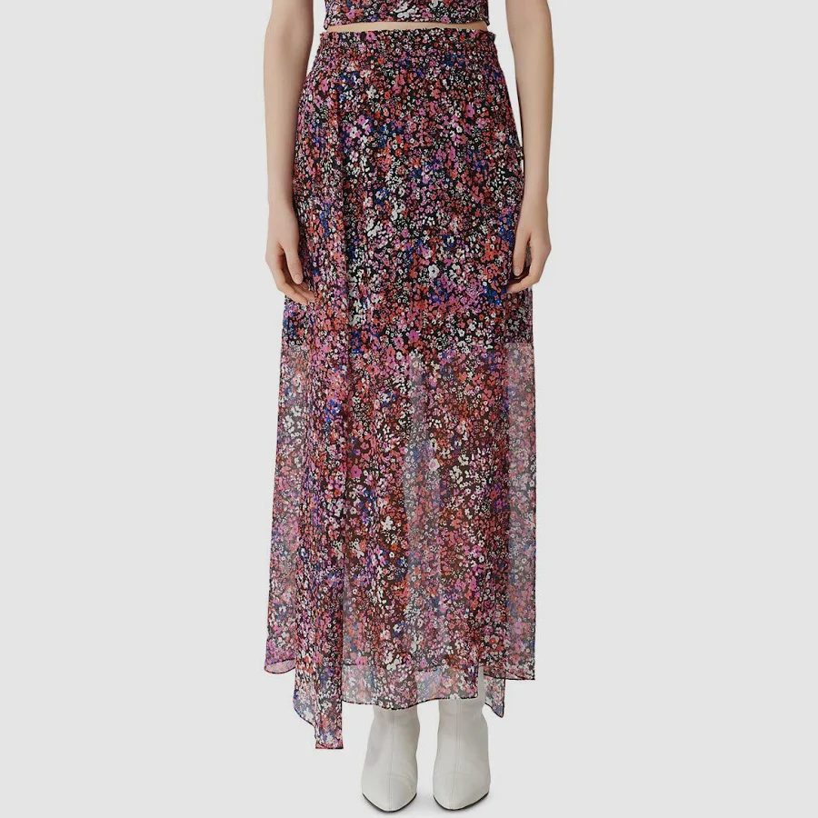 maxi skirt Maje Women's Jehane Floral Silk Maxi Skirt eBay - truehabit $89.98