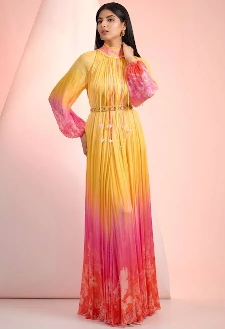dress Mandira Wirk Chiffon Maxi Dress with Belt Pernia's Pop Up Shop $232