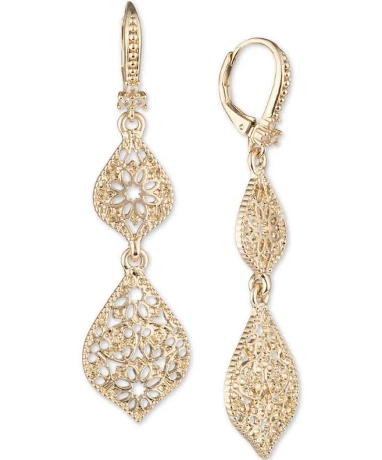 accessory Marchesa Double Drop Filigree Earrings Macy's $38.4