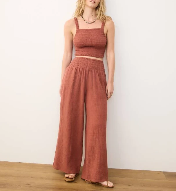 matching set Marine Layer Women's Sophia Double Cloth Palazzo Pants Marine Layer $58