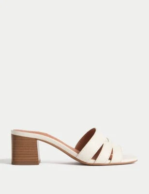 shoes Marks & Spencer Wide Fit Block Heel Mules Marks & Spencer - United States $57.99