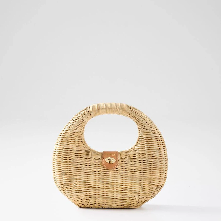 bag Marlowe Wicker and Leather Handbag Mark and Graham $189