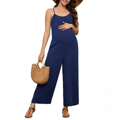 jumpsuit Maternity Sleeveless Spaghetti Strap Wide Leg Jumpsuit with Pockets Target $36.99