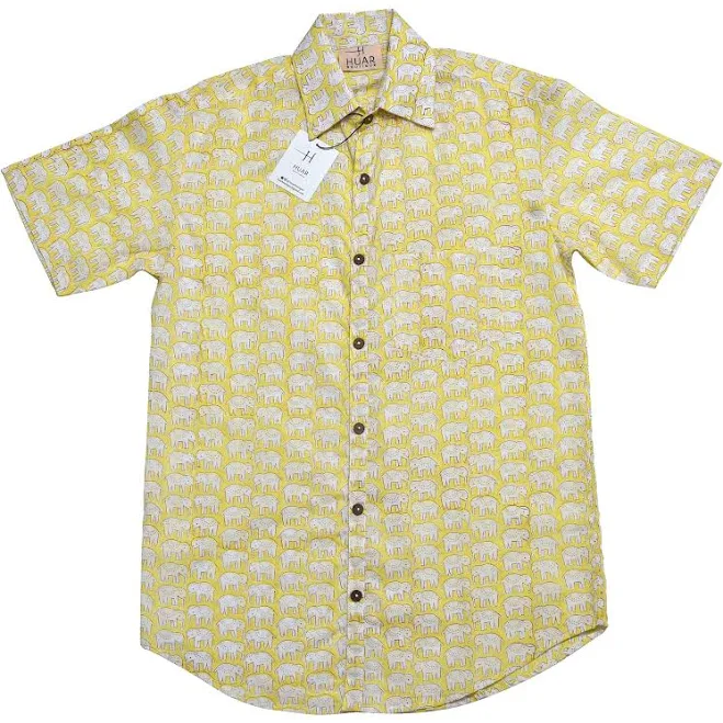 top Men's Floral Print Cotton Short Sleeve Button-Down Shirt Etsy - Seller $39.99