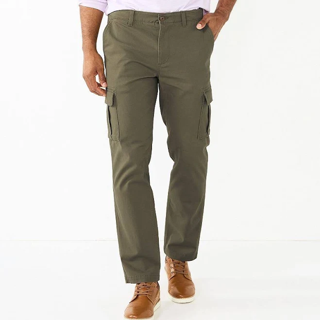 pants Men's Sonoma Goods For Life Straight-Fit Flexwear Cargo Pants, Size: 36X30, Olive Green Kohl's $27.99