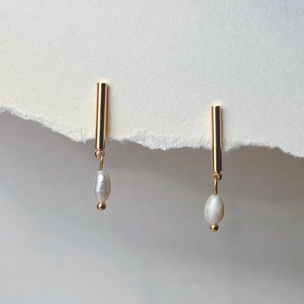 accessory Minimalist Pearl Dangle Earrings Etsy - Seller $38