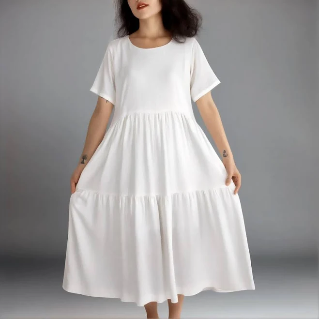 dress Minimalist Relaxed Fit Linen Maxi Dress with Short Sleeves Etsy - Seller $60.9