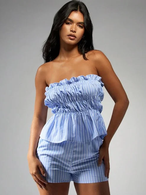 two piece set Missguided Ruched Seersucker Two-Piece Set missguided $15.09
