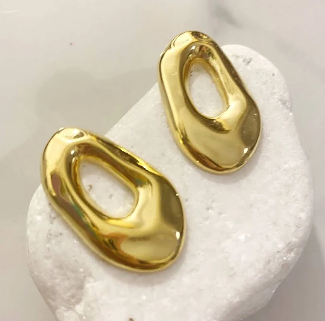 accessory Modern Minimalist Gold Plated Irregular Stud Earrings Etsy - Seller $43.07