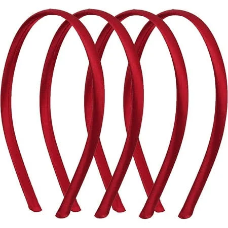 accessory Motique Accessories Thin Headbands for Women Solid Satin 4 Pack Walmart - Heads Up Headcare LLC $9.99