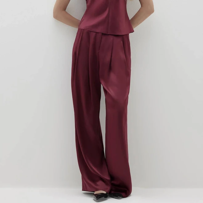 trousers NAKEDCASHMERE Women's Rosalie Silk Wide-Leg Trouser NakedCashmere $195