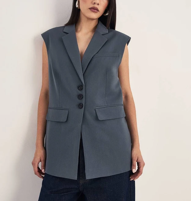 outerwear Nasty Gal Women's Tailored Sleeveless Button Front Blazer Nasty Gal - US $61.6