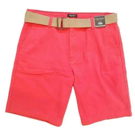 bottoms Nautica Men's Classic 100% Cotton Twill Belted Chino Shorts Walmart - Off The Racks LLC $21.99