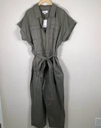clothes Now + Gen Sonoma Utility Cargo Short Sleeve Jumpsuit Army Green Size XXL 2XL NWT eBay $50