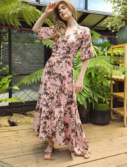 dress Odana's PEONY Shop Chic and Boho Floral Wrap Dresses Odana's $192