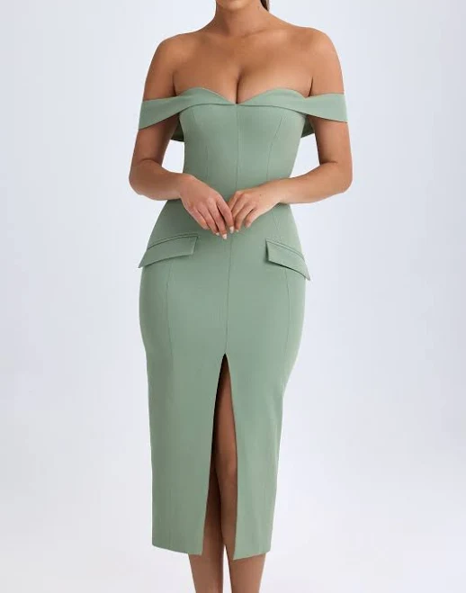 dress Oh Polly Off-Shoulder Midaxi Dress Oh Polly US $63