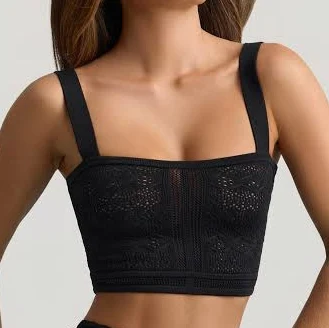 crop top Oh Polly Yolanda Pointelle-Knit Crop Top Oh Polly US $75