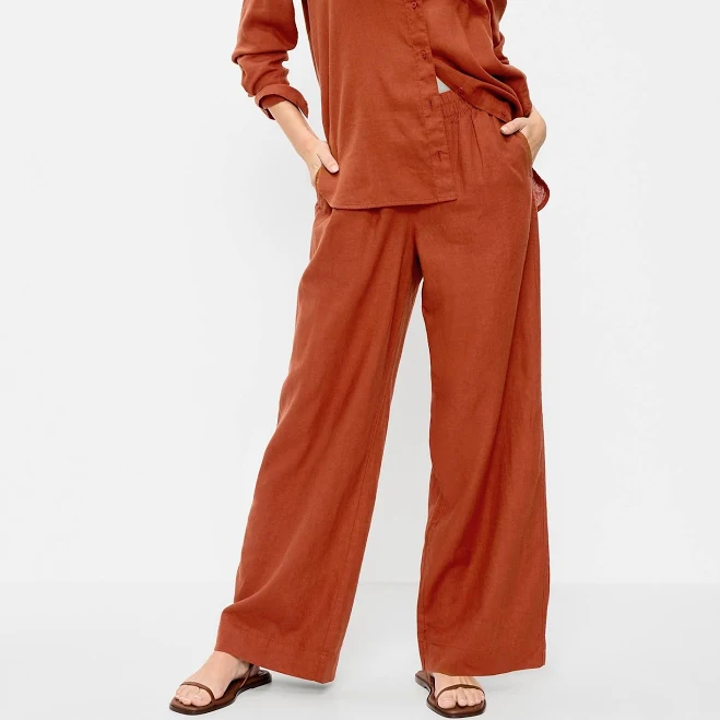 palazzo pants Old Navy Women's High-Waisted Linen-Blend Super Wide-Leg Pants Old Navy $19.99