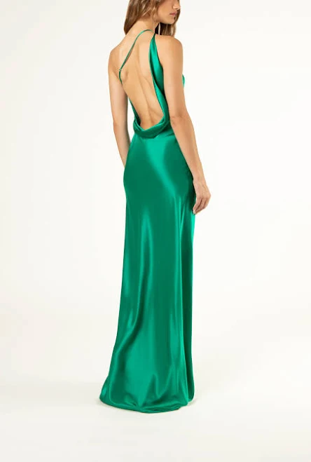 dress Open Back Cowl Bias Gown Michelle Mason $875