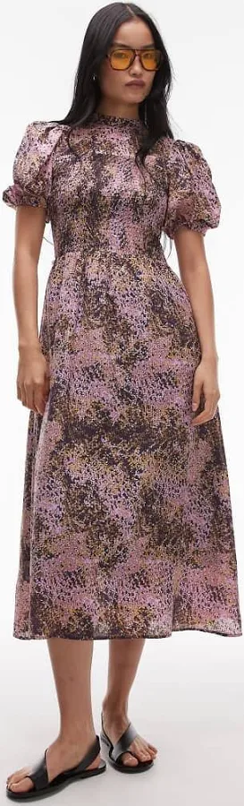 dress & Other Stories Puff Sleeve Smocked Bodice Midi Dress ASOS $69.5