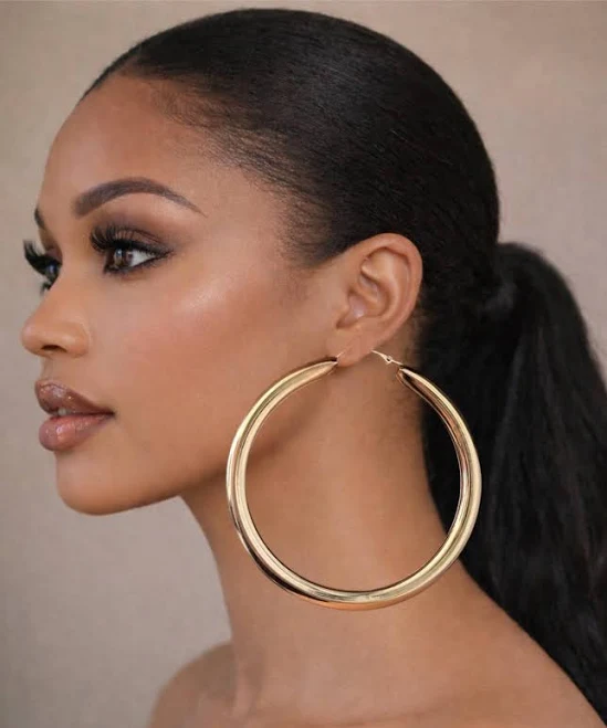 accessory Oversized Chunky Metal Hoop Earrings Etsy - Seller $13.78