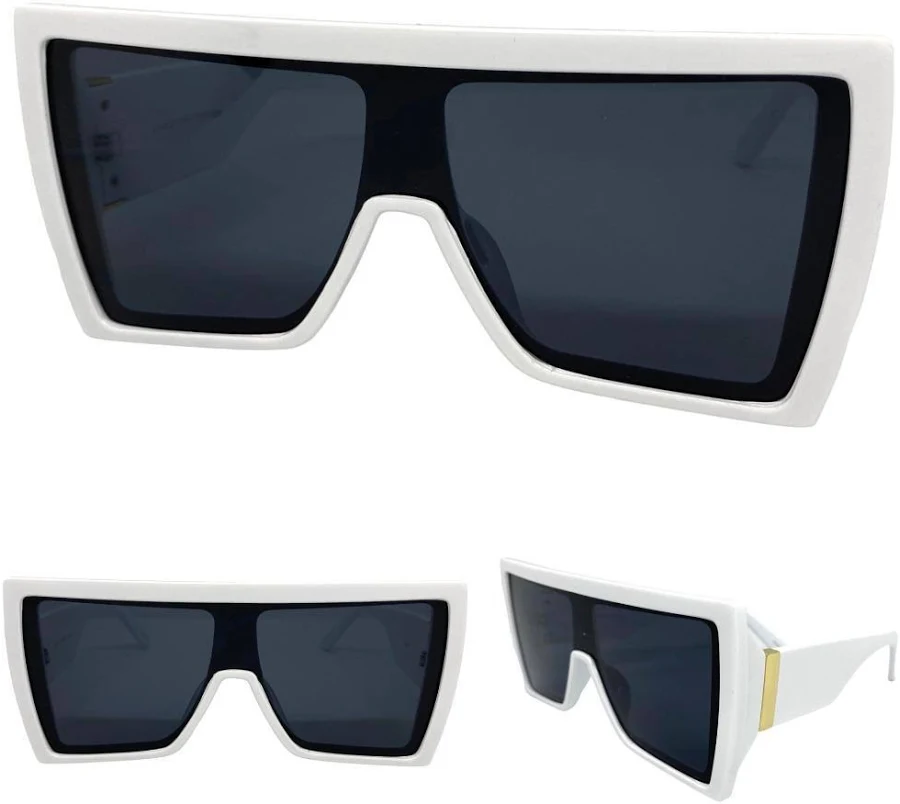 accessory Oversized Exaggerated Modern Retro Shield Sun Glasses Big White Frame eBay - saaksdgs $14.99