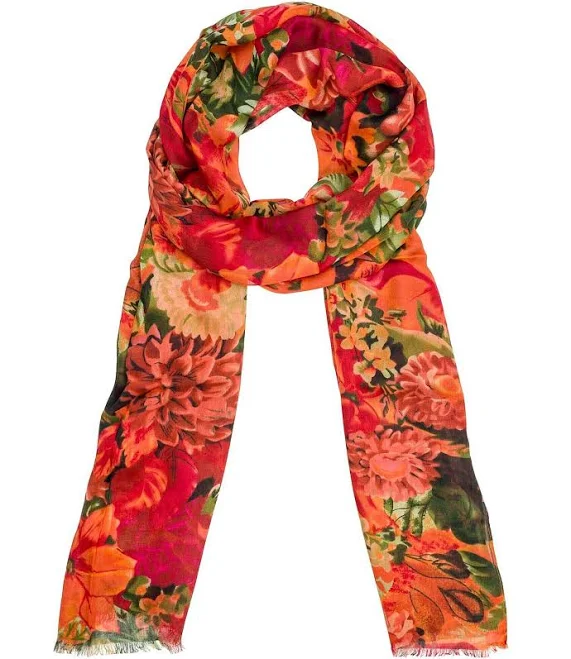 accessory Patricia Nash Women's Floral Print Fringe Hem Scarf Dillard's $38