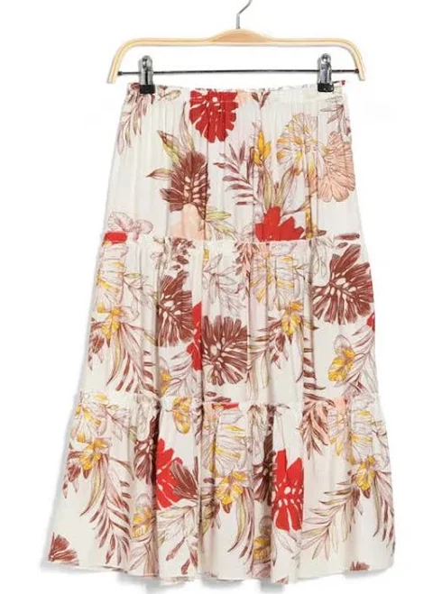 skirt Patrizia Luca Floral Tiered Midi Skirt ModeSens $40