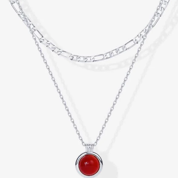 accessory Pavoi Women's Layered Gold Necklace with Carnelian and Aventurine Gemstone PAVOI $16.95