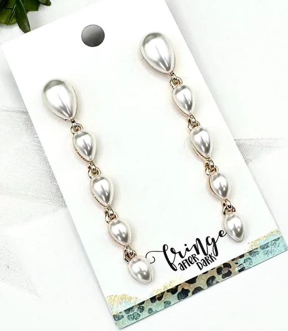 accessory Pearl Gold Dangle Earrings Etsy - FringeAccessoriesBCB $25.15