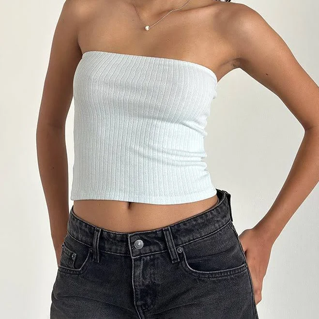 top Peggy Bandeau Top in Pointelle Soft Motel Rocks USA $15