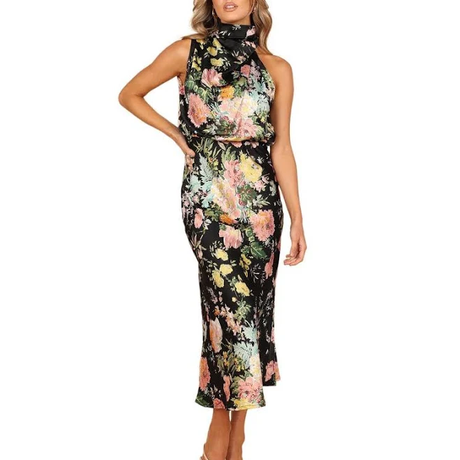 outfits Petal & Pup Women's Dresses Petal Pup Anabelle Halter Neck Midi Dress Nordstrom $99