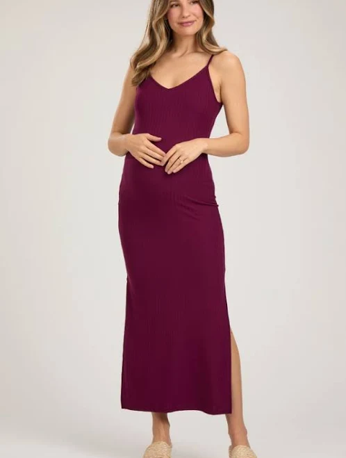 dress PinkBlush Ribbed Side Slit Maxi Dress PinkBlush Maternity $41