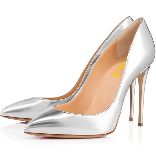 shoes Pointy Toe Stiletto Metallic Heels fsjshoes $108