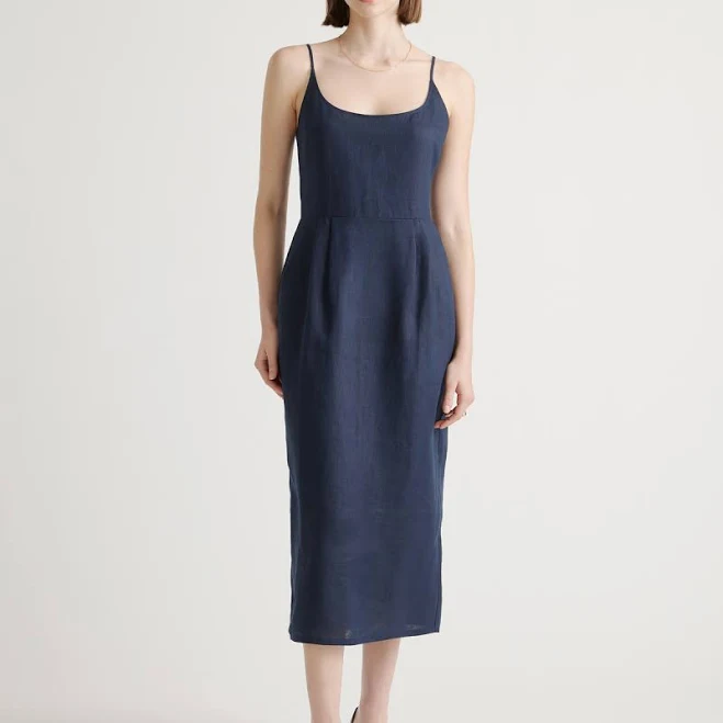 linen outfits Quince Women's European Linen Scoop Neck Midi Dress Quince $84